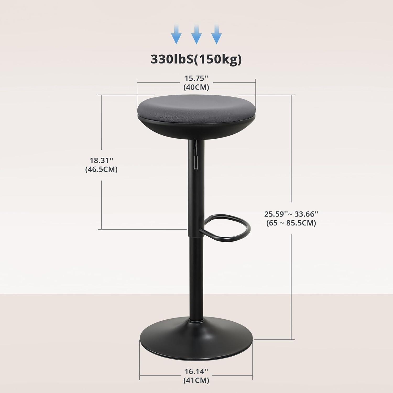 Ergonomischer Stehhocker höhenverstellbar drehbar Bürohocker Grau 2