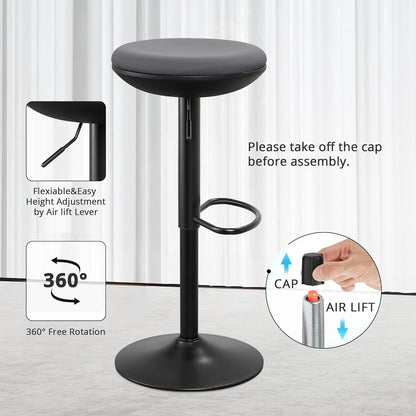 Ergonomischer Stehhocker höhenverstellbar drehbar ohne Rückenlehne Grau 2er Set