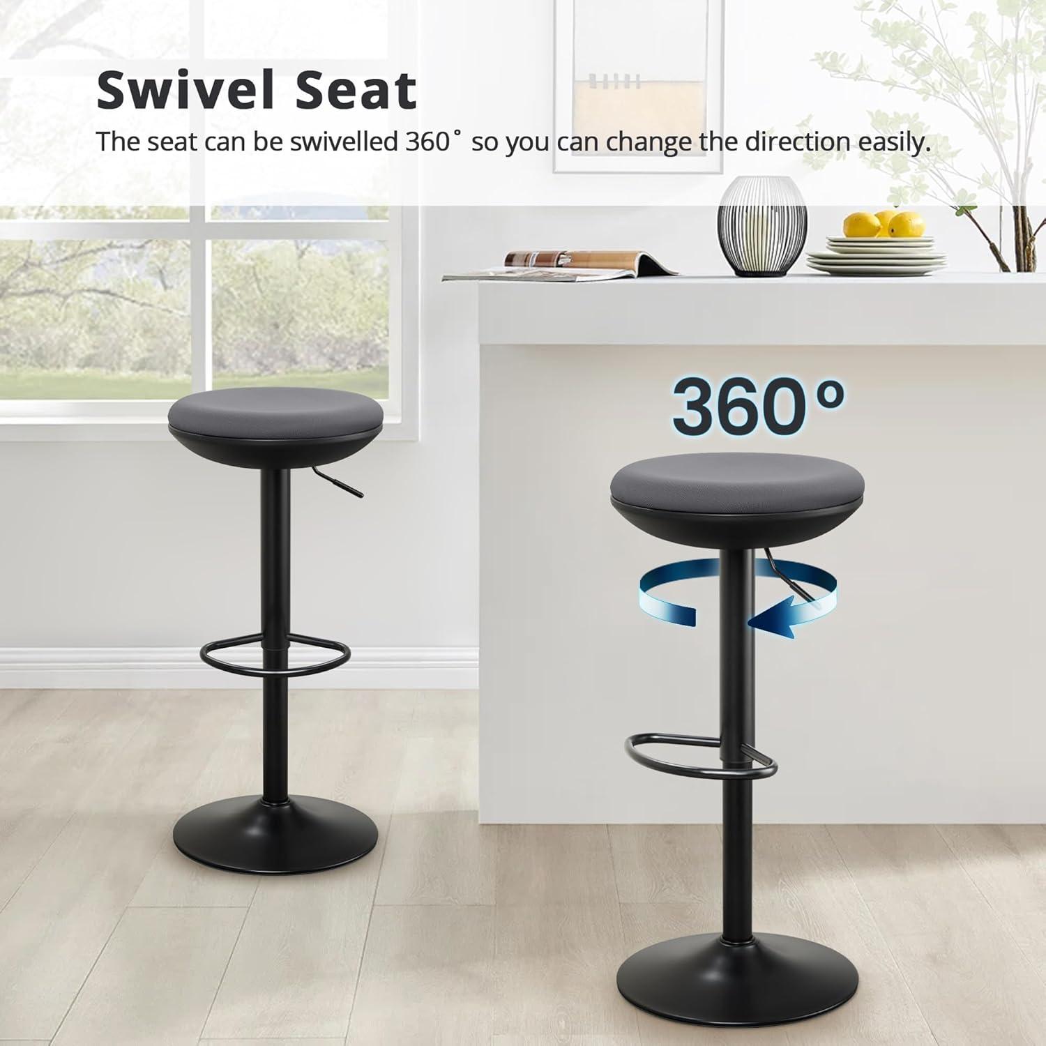 Ergonomischer Stehhocker höhenverstellbar 360° drehbar ohne Rückenlehne Grau