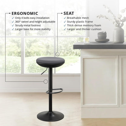 Ergonomischer Stehhocker höhenverstellbar drehbar ohne Rückenlehne Grau 2er Set