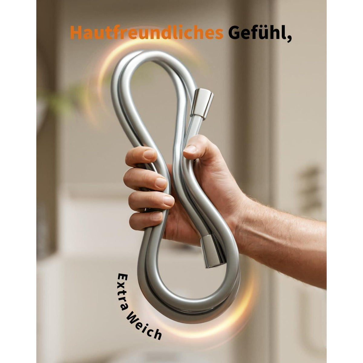 2m Silikon Duschschlauch – Flexibel, Leckagefrei & Hitzebeständig