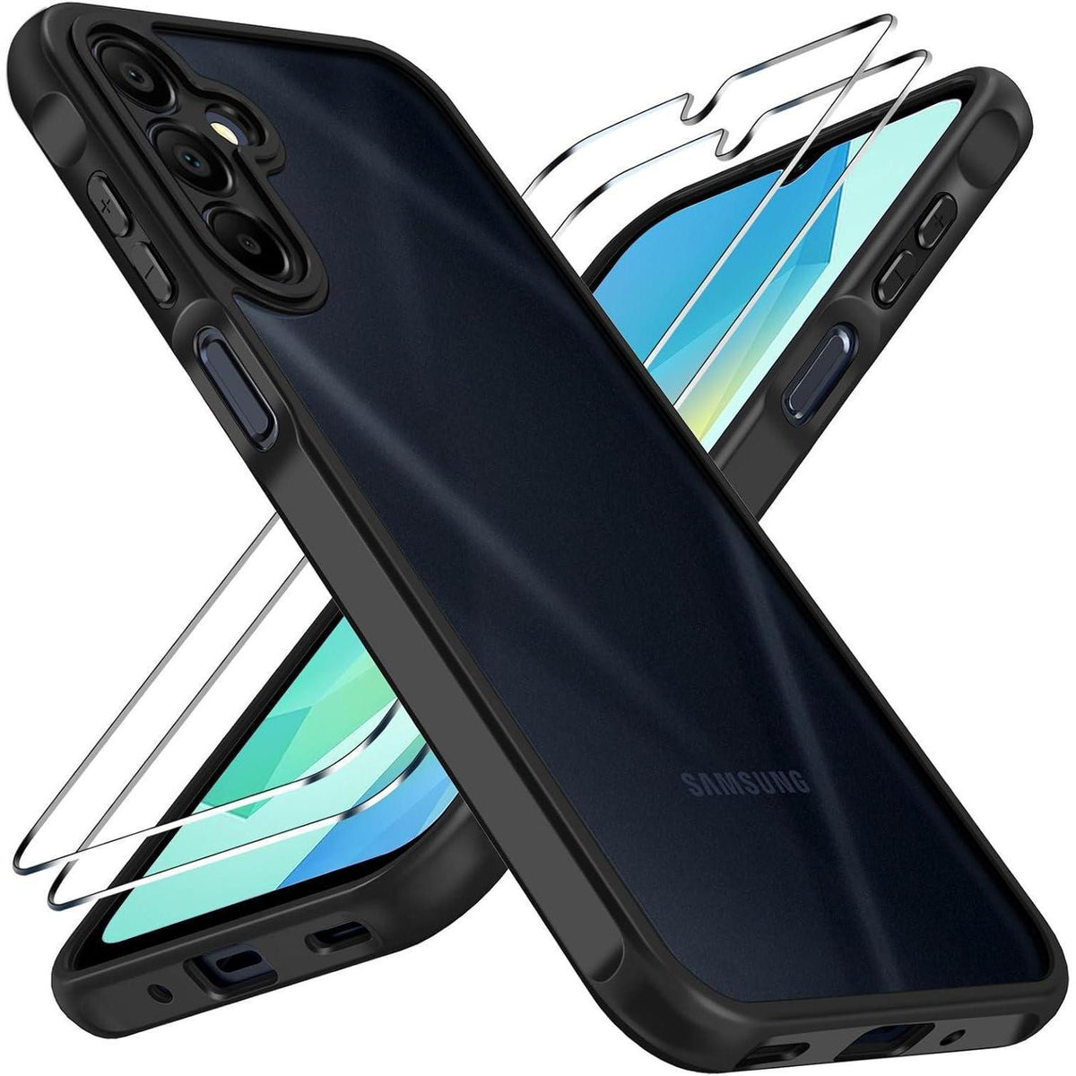 Schutzhülle mit Panzerglas für Samsung Galaxy A16 4G/5G Schwarz