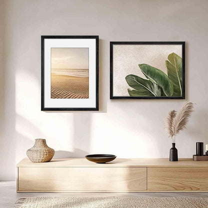 4er Set Bilderrahmen 30x40 cm Schwarz mit Passepartout für A4 Echtholz