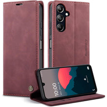Samsung Galaxy A16 Klapphülle Weinrot mit Kartenfach in Lederoptik