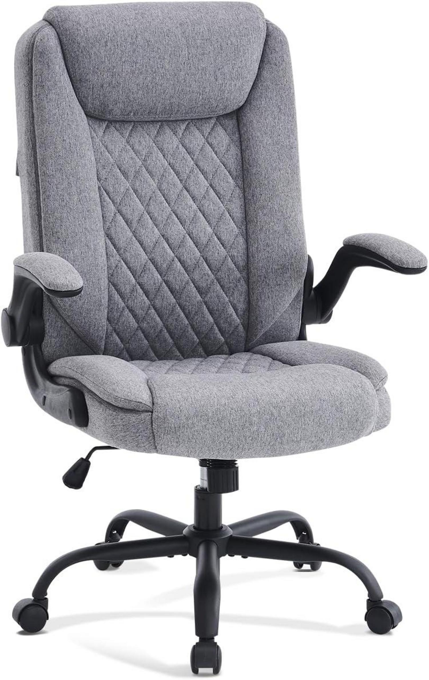 Ergonomischer Bürostuhl mit hochklappbarer Armlehne Grau