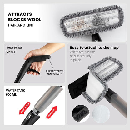Sprühmopp Mikrofaser 360 Grad 3 Ersatz-Moppköpfe Magnetisches Wischpad