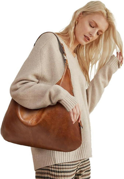Pahajim Damen Handtasche Leder Set Geldbörse Shopper Umhängetasche