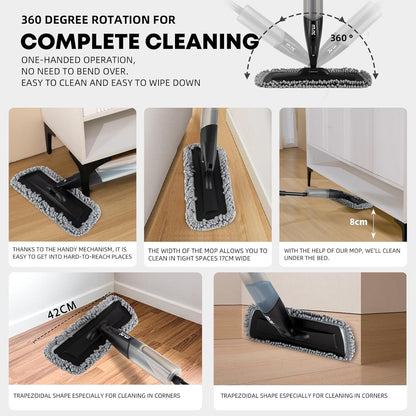 Sprühmopp Mikrofaser für trockene nasse Böden Küche Holz Laminat Keramik 6 Pads