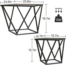 Quadratisches Couchtisch Set aus Glas - Modernes Wohnzimmer