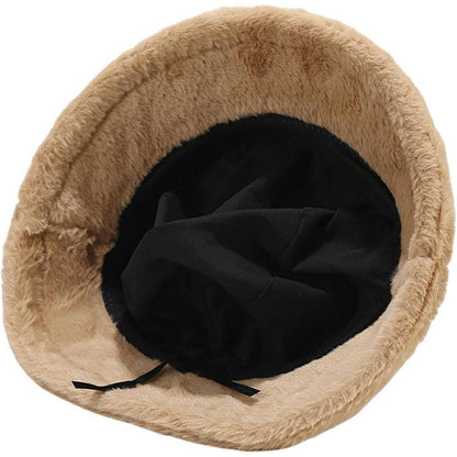 Flauschige Winter Fischerhut Damen Grau – Warm & Verstellbar