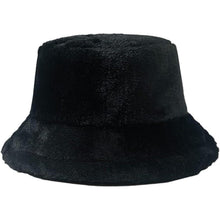 Flauschige Winter Fischerhut Damen Schwarz