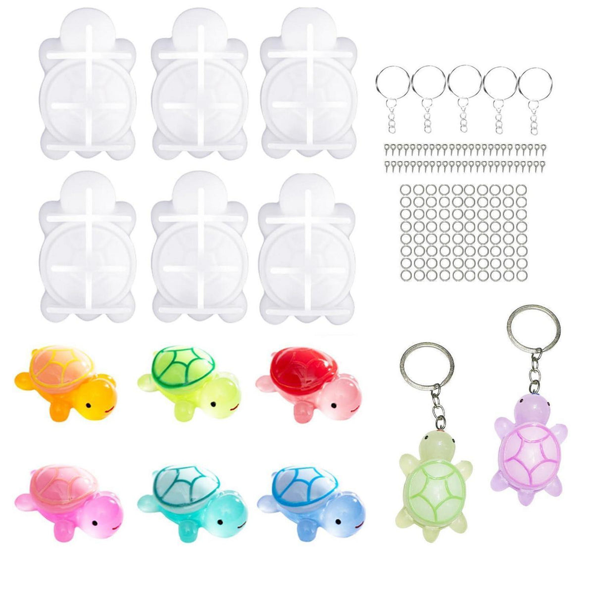 Schildkröten Epoxidharz Form Set | 6 Form Silikon für DIY Schlüsselanhänger