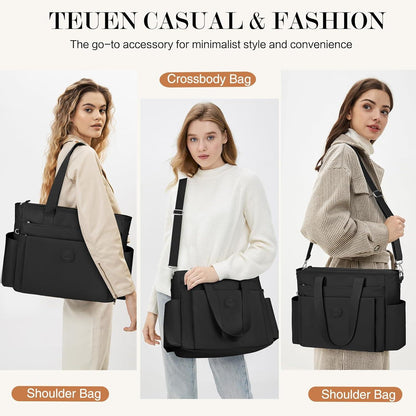 TEUEN Damen Nylon Handtasche Groß Crossbody Schultertasche