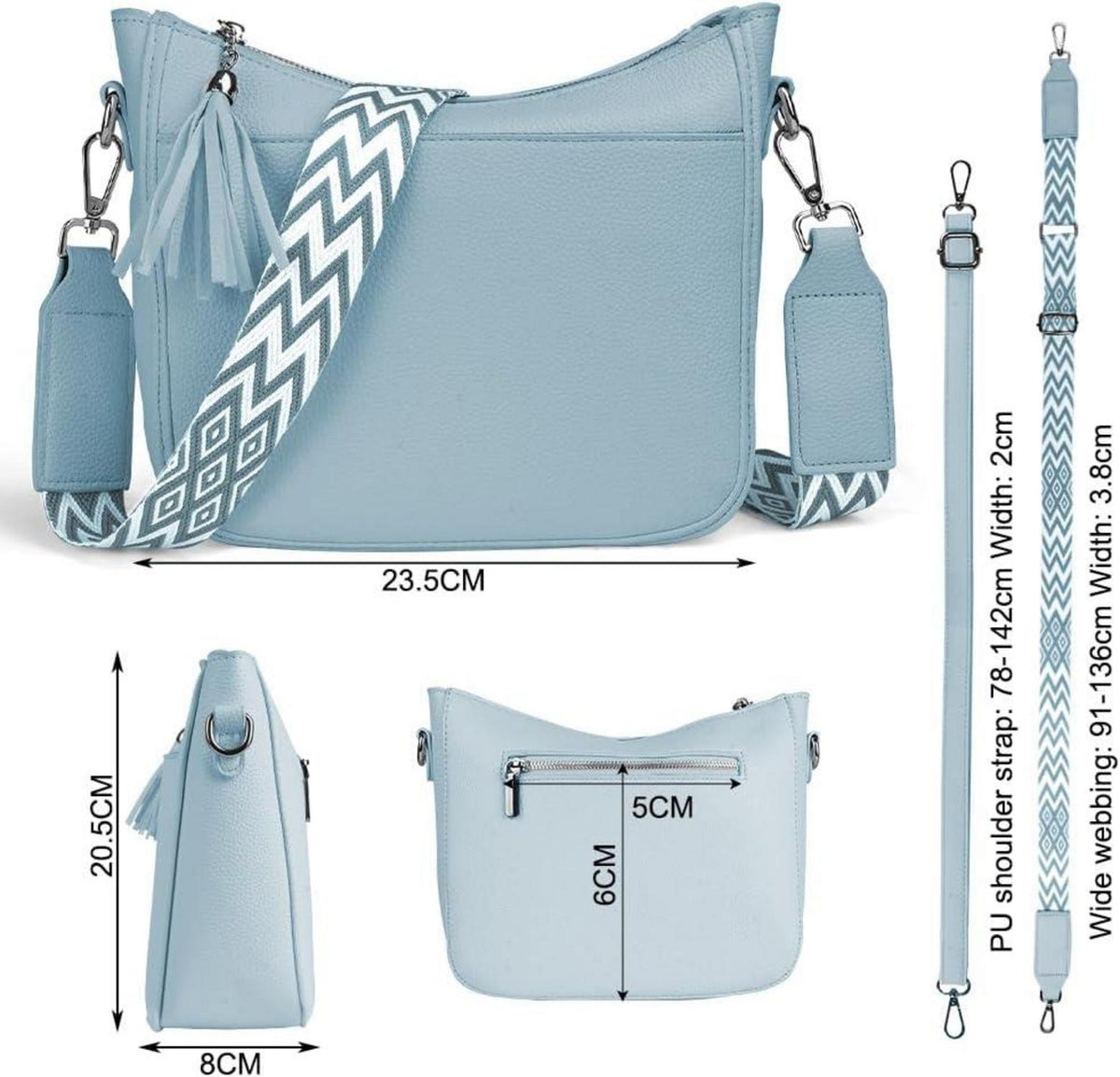 Kleine Damen Umhängetasche Crossbody Bag Verstellbar
