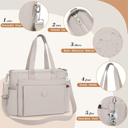 TEUEN Leichte Nylon Handtasche Damen Groß 23L - Crossbody