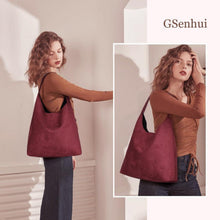 Wildleder Tote Bag Damen Handtasche Groß Schultertasche