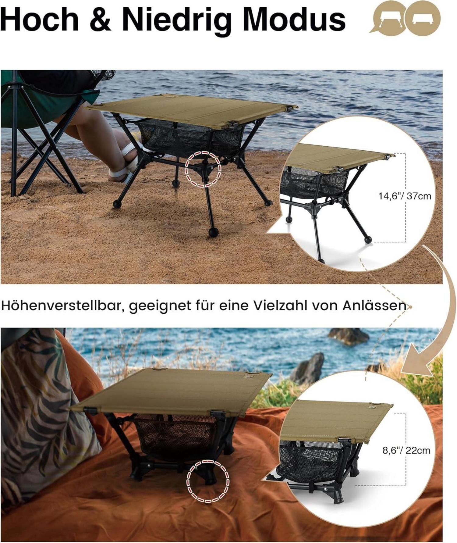 OneTigris Dipper faltbarer Campingtisch - Klapptisch mit Tragetasche - Outdoor Ultraleicht