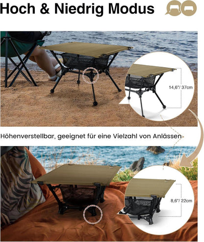 OneTigris Dipper faltbarer Campingtisch - Klapptisch mit Tragetasche - Outdoor Ultraleicht