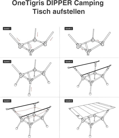 Campingtisch faltbar mit Tragetasche, Outdoor Klapptisch 60 x 40 x 37 cm