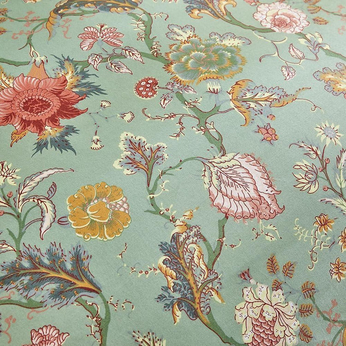 Bettwäsche-Set 200x220 cm, Vintage Blumenmuster Grün