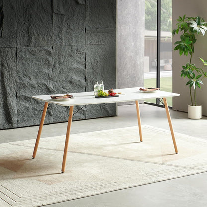 Esszimmergruppe 160cm weißem Tisch + 4 Schwarz Stühle