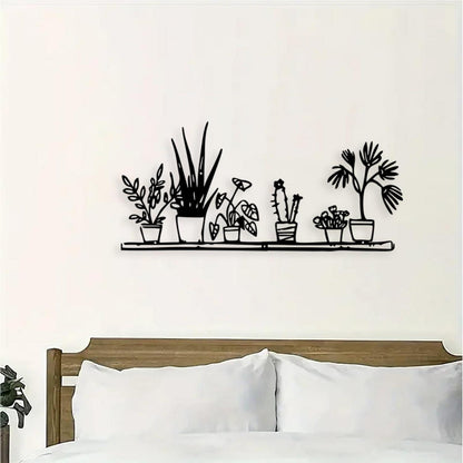 Metall Blumen Wandkunst – Moderne Wanddekoration Schwarz