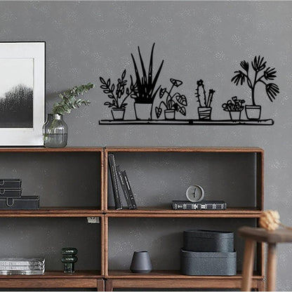 Metall Blumen Wandkunst – Moderne Wanddekoration Schwarz