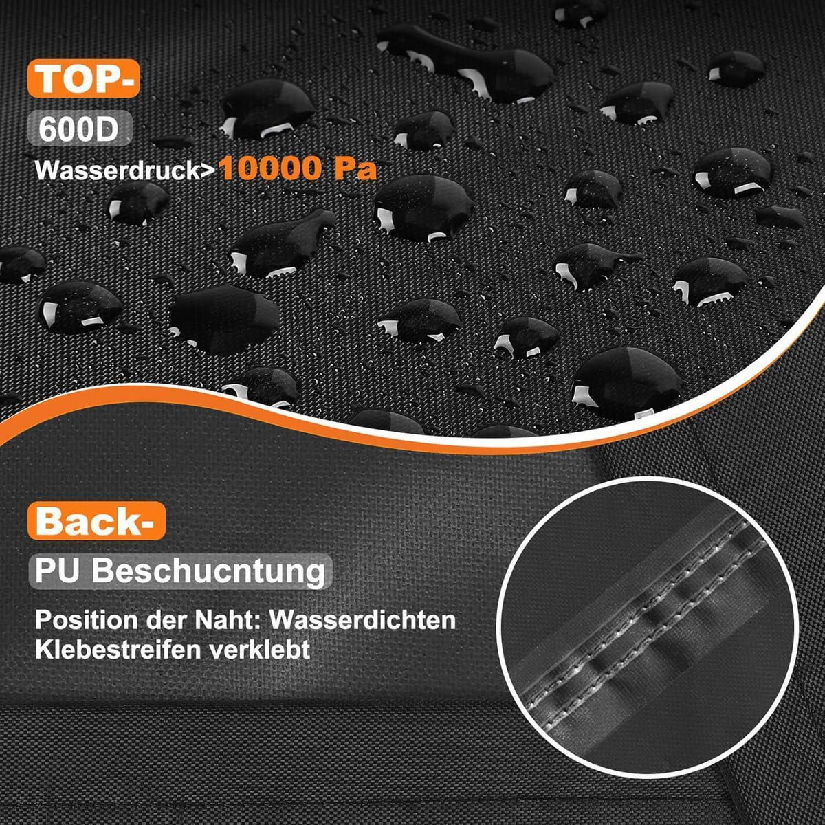 Wetterfeste Grillabdeckung 160x70x125 cm aus 600D Oxford-Stoff