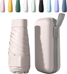 Sykerout Mini Taschenschirm UV-Regenschirm mit Etui