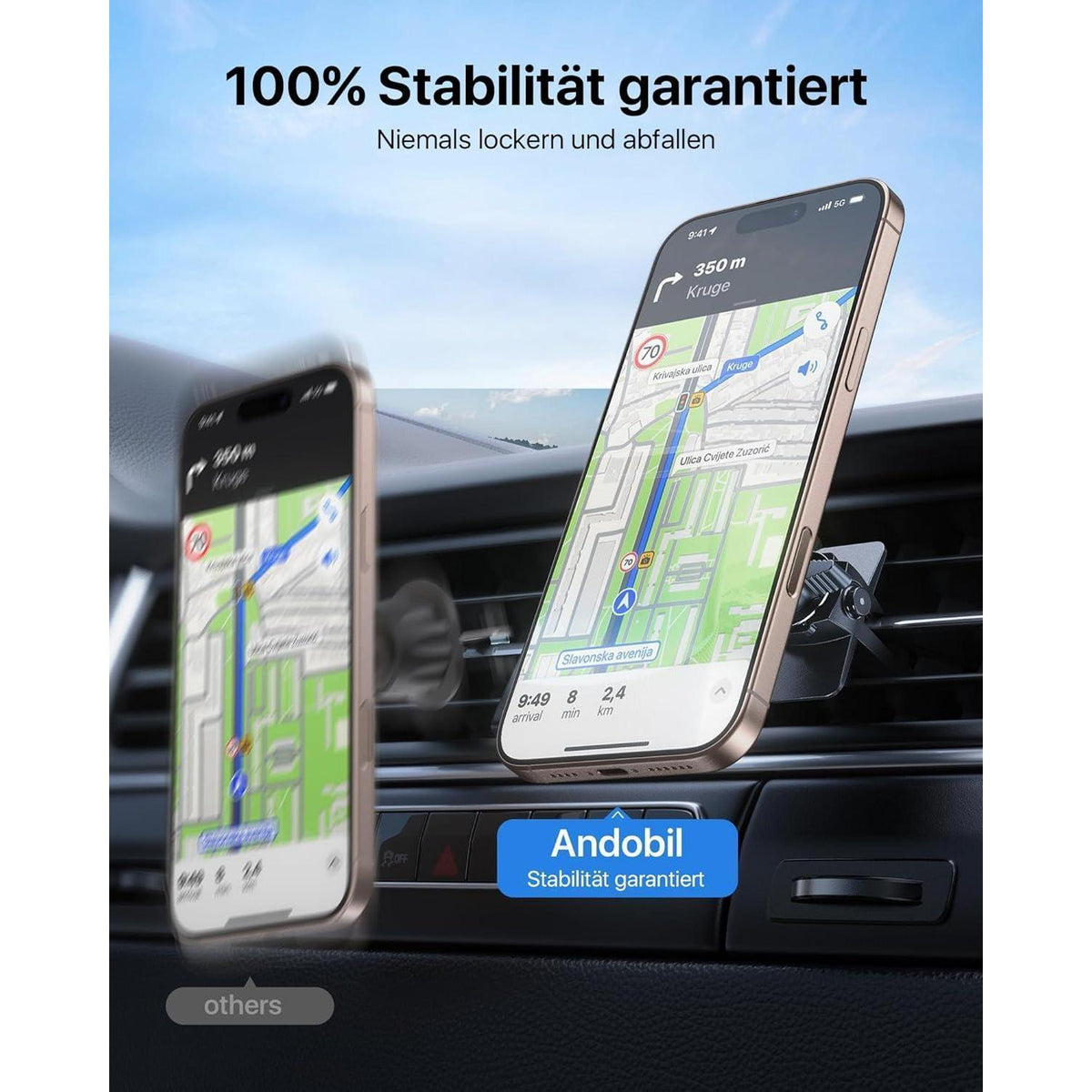 MagSafe Autohalterung Lüftung mit starkem Magnet & 360° Kugelgelenk