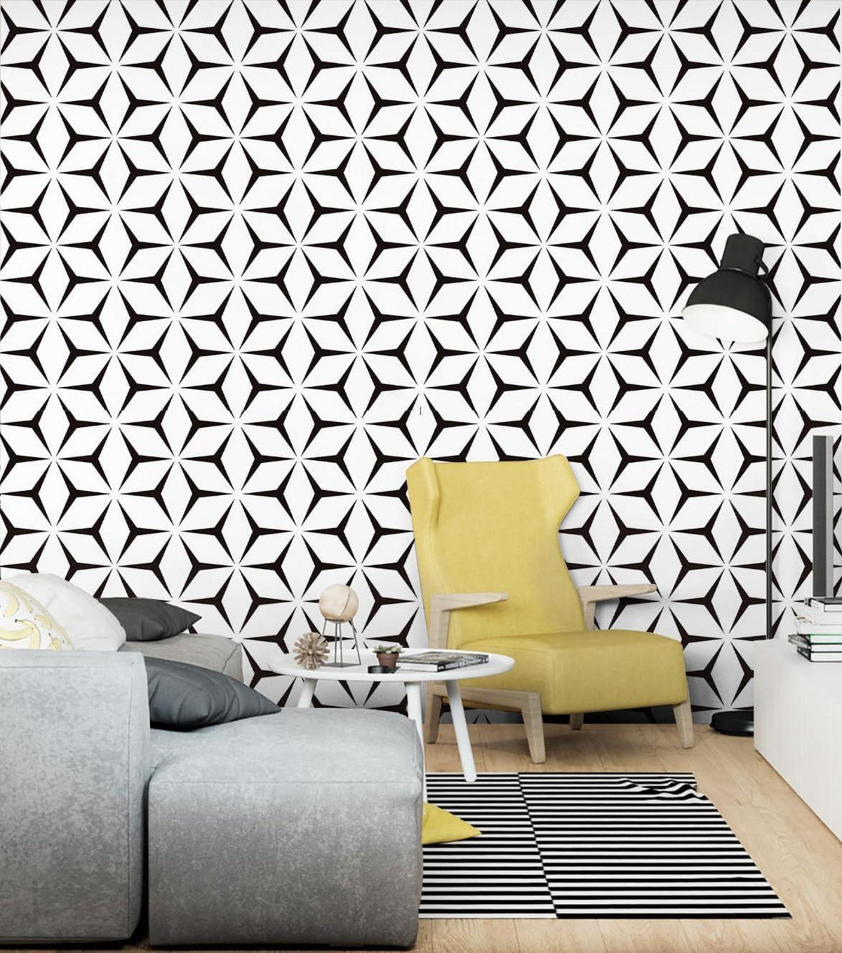 Selbstklebende Moderne Verdickte Streifentapete 44 x 600 cm Geometrie