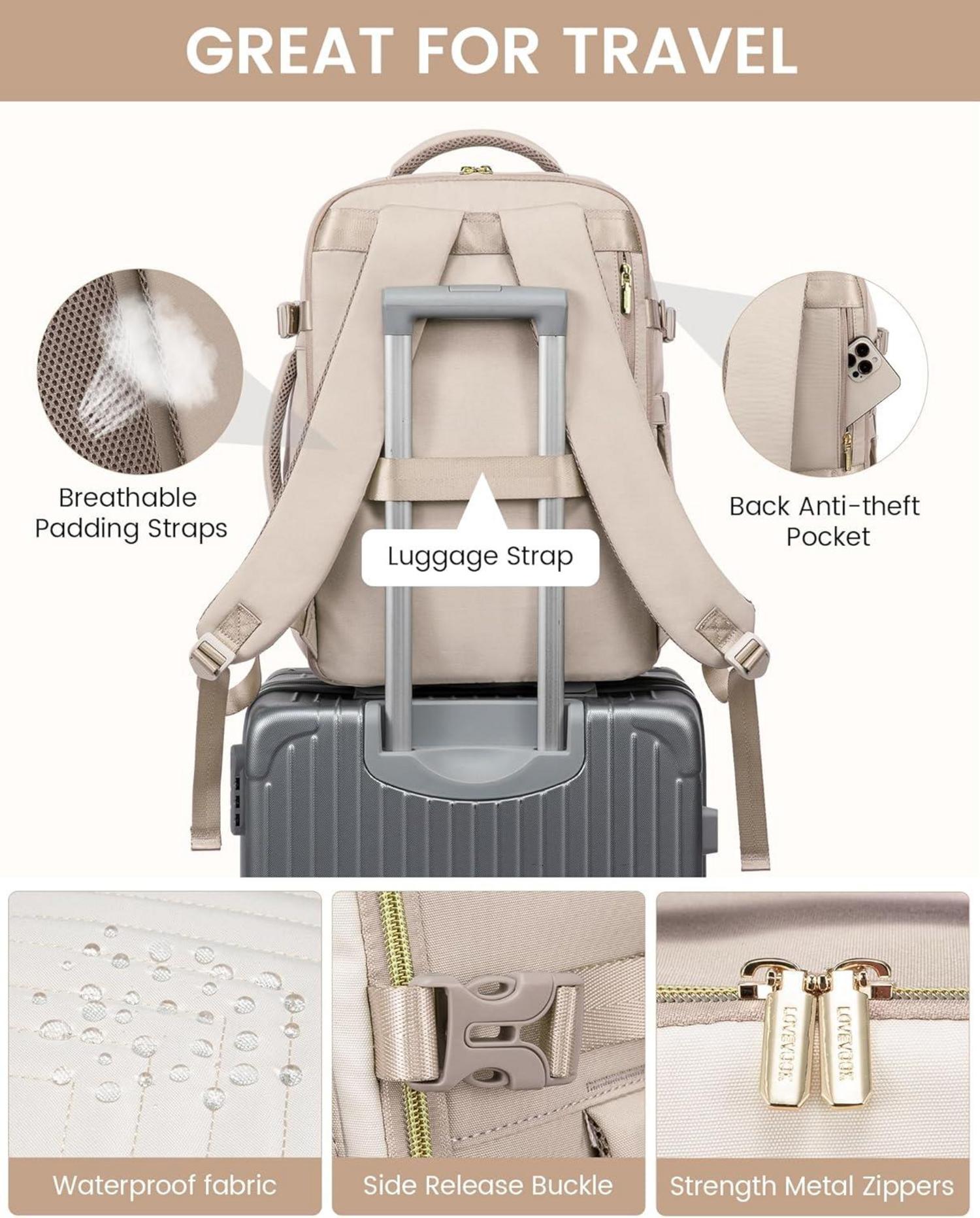 Wasserdichter Reiserucksack 40L Handgepäck Damen Laptop 17 Zoll Backpack