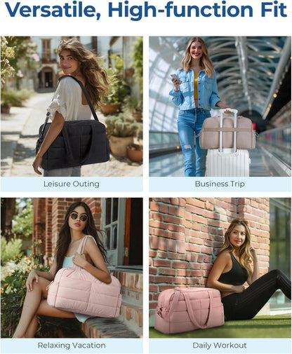 Reisetasche Damen 31L Sporttasche Wasserabweisend Weekender Gesteppt
