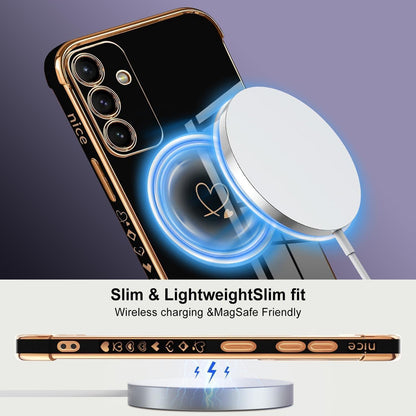 Samsung Galaxy S24 FE Hülle mit MagSafe, galvanisiertes Silikon, Schwarz