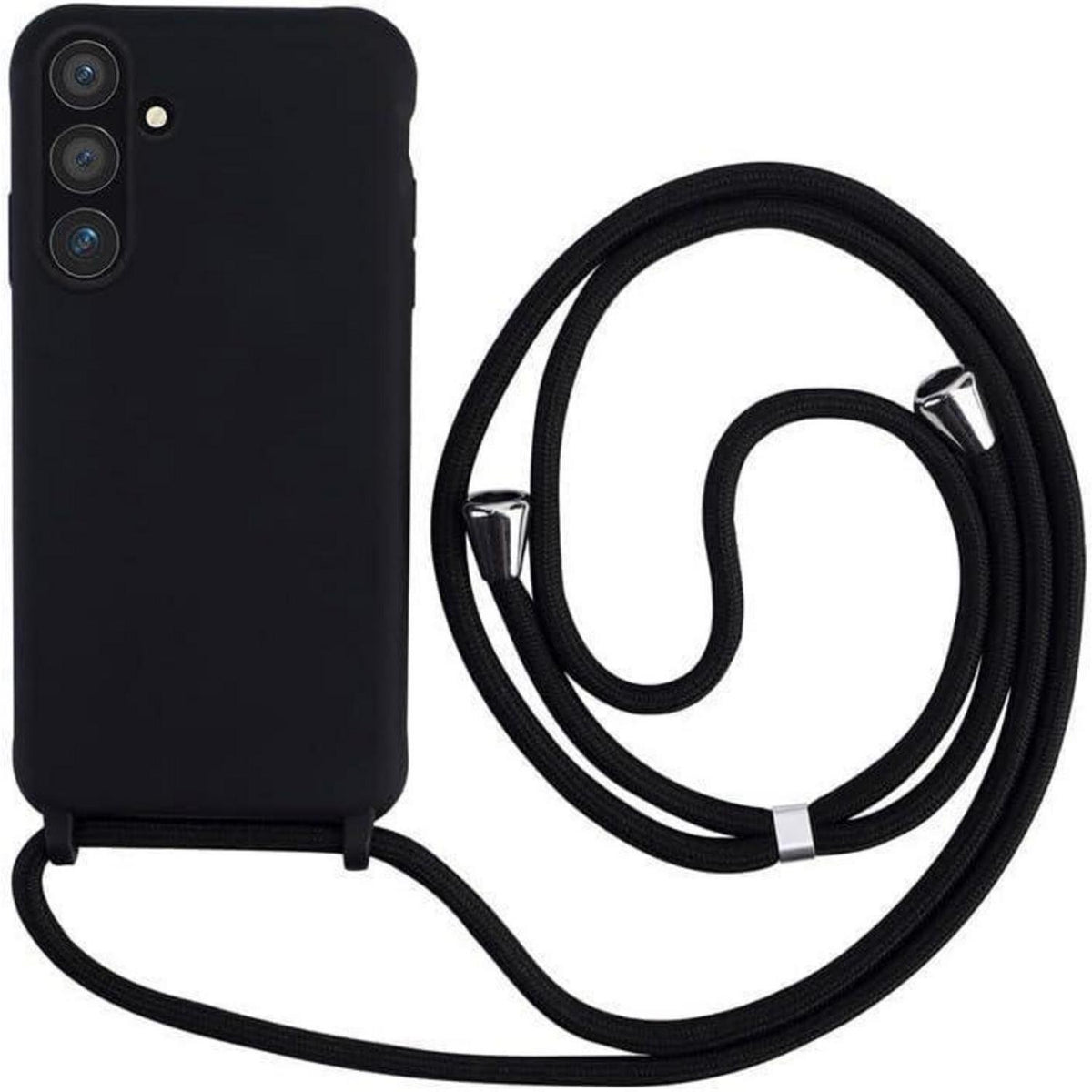 Handyhülle mit Band für Samsung Galaxy S24 FE, Schwarz