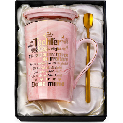 Mutter Tochter Geschenk Tasse Rosa mit Golddruck - Beste Tochter Geschenk