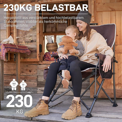 XL Campingstuhl faltbar 230kg belastbar mit Getränkehalter Rot