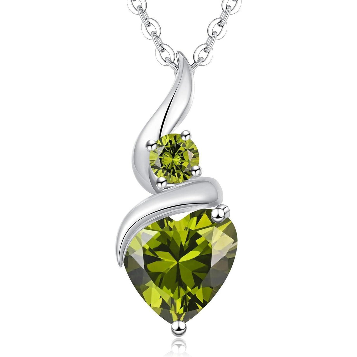 Infinity Herz Halskette Damen 925 Sterling Silber Geburtsstein