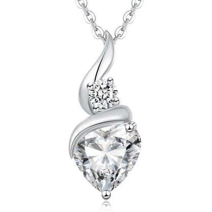 Infinity Herz Halskette Damen 925 Sterling Silber Geburtsstein