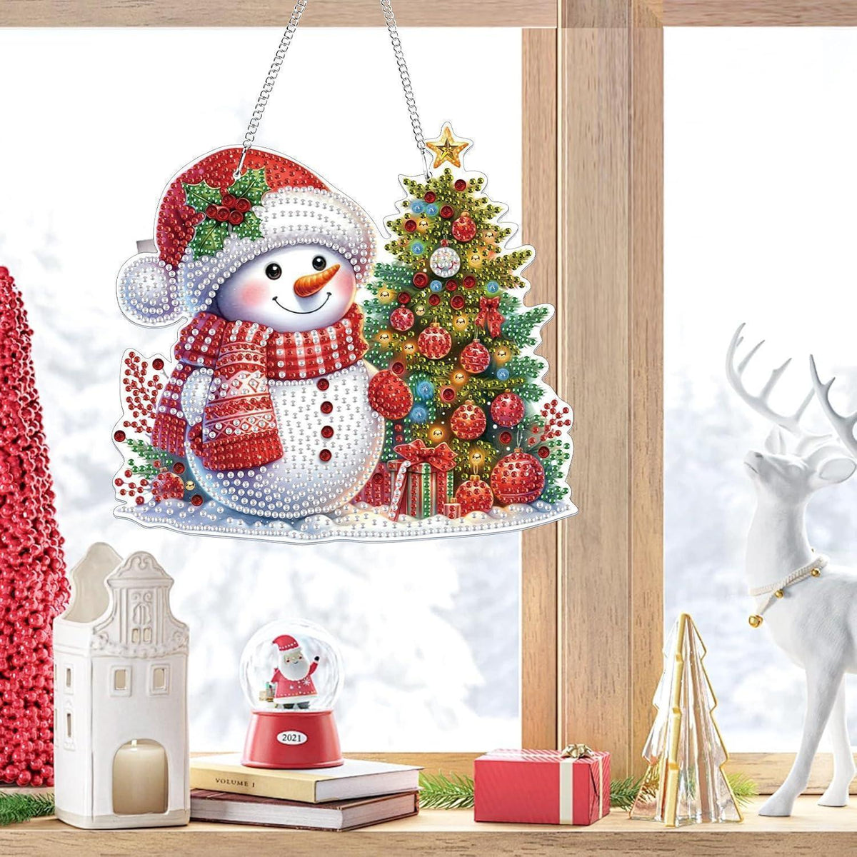 5D Diamantmalerei Weihnachtsschmuck Schneemann Bausatz