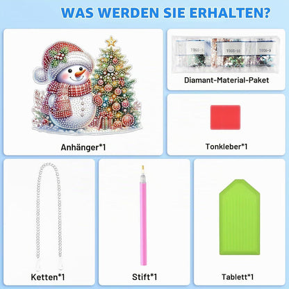 5D Diamantmalerei Weihnachtsschmuck Schneemann Bausatz