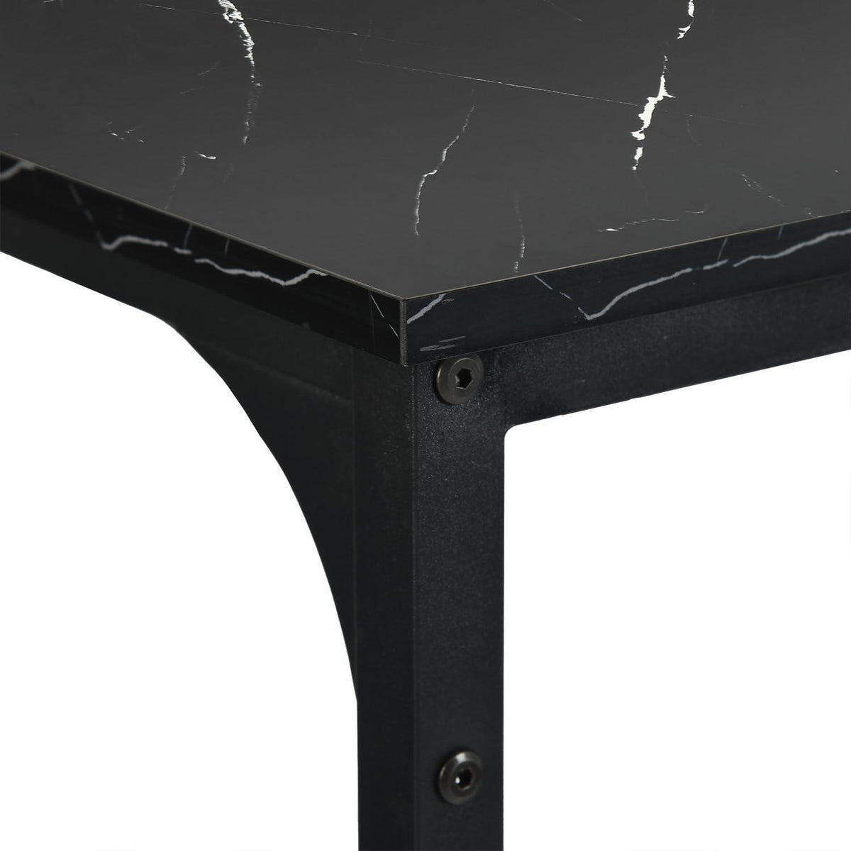 Bartisch Set mit 4 Barhockern – Industriestil Schwarz