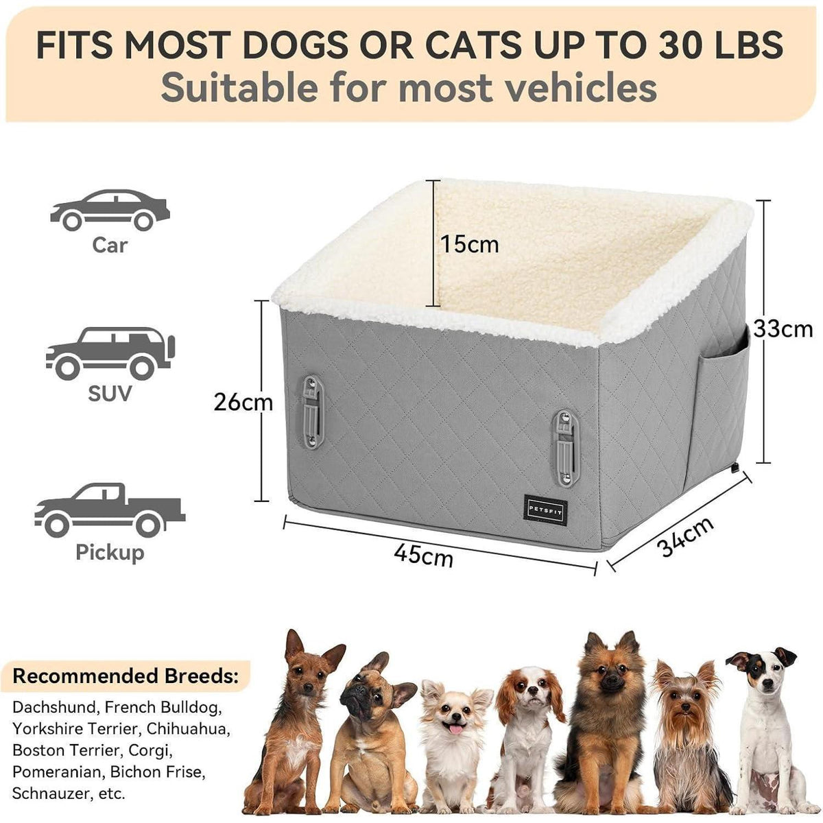Hunde Autositz erhöht – Sicher & Komfortabel für kleine Hunde