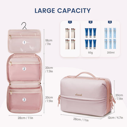Kulturtasche Damen Aufhängbar Groß Wasserdicht Reise Make Up Tasche