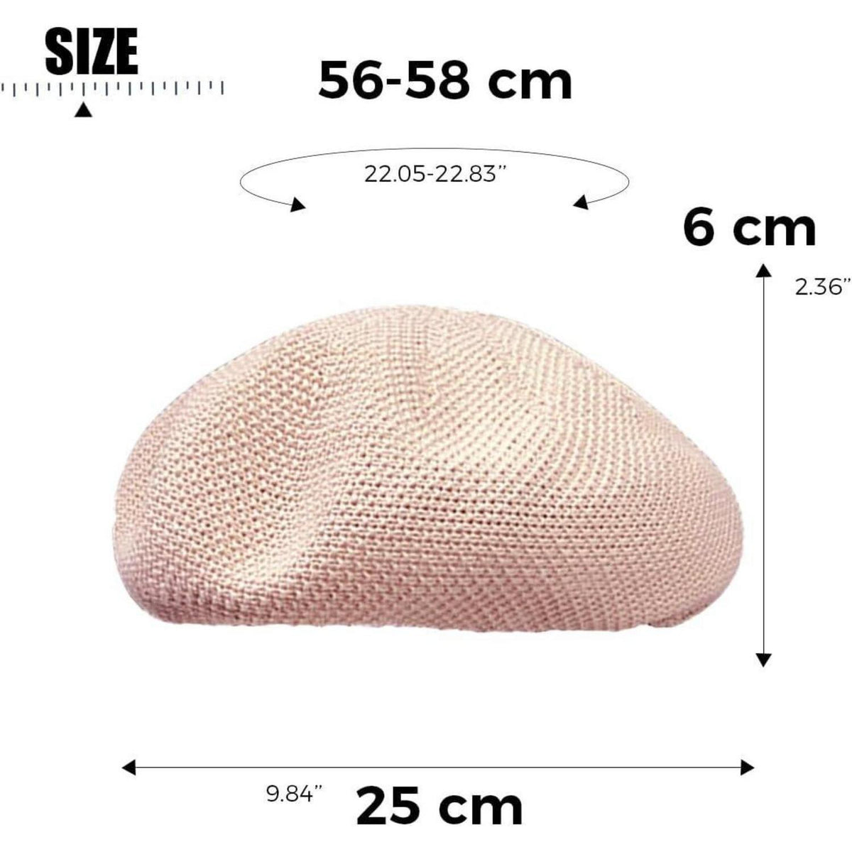 Damen Baskenmütze Sommer - Leichte Baumwoll Beanie Mütze