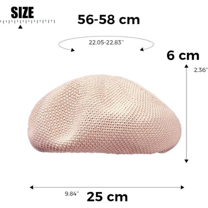 Damen Baskenmütze Sommer - Leichte Baumwoll Beanie Mütze