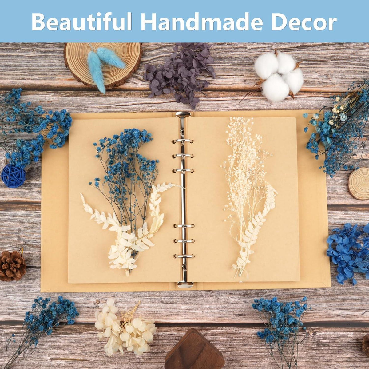 Natürliche Trockenblumen Mix Blau für DIY & Deko