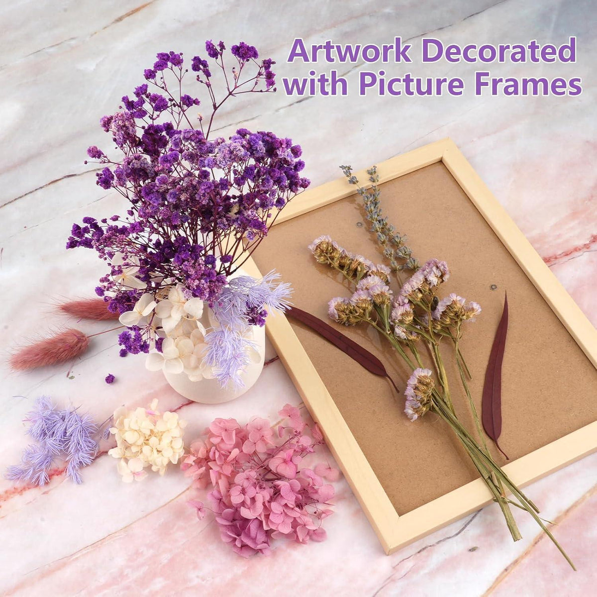 Trockenblumen Set Violett für DIY & Wohndeko