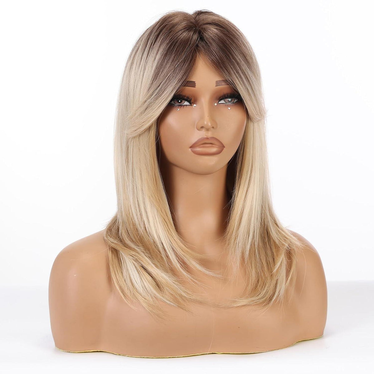 Schmutzige Blonde Perücke mit Pony – Schulterlang & Hitzebeständig