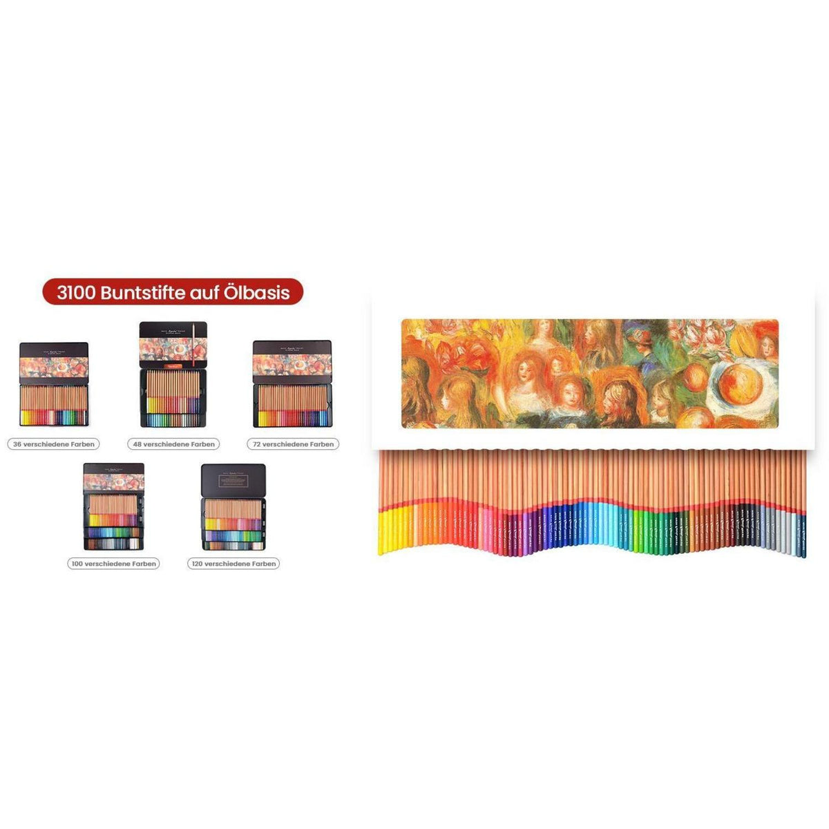 120 Buntstifte Set für Erwachsene – Professionelle Ölfarbstifte